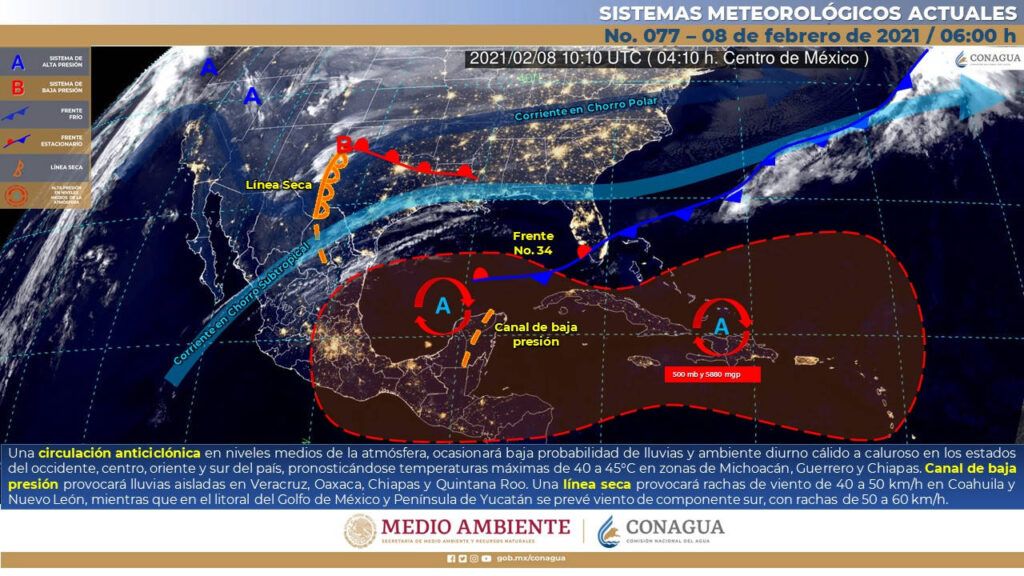 Habrá lluvias aisladas en Quintana Roo