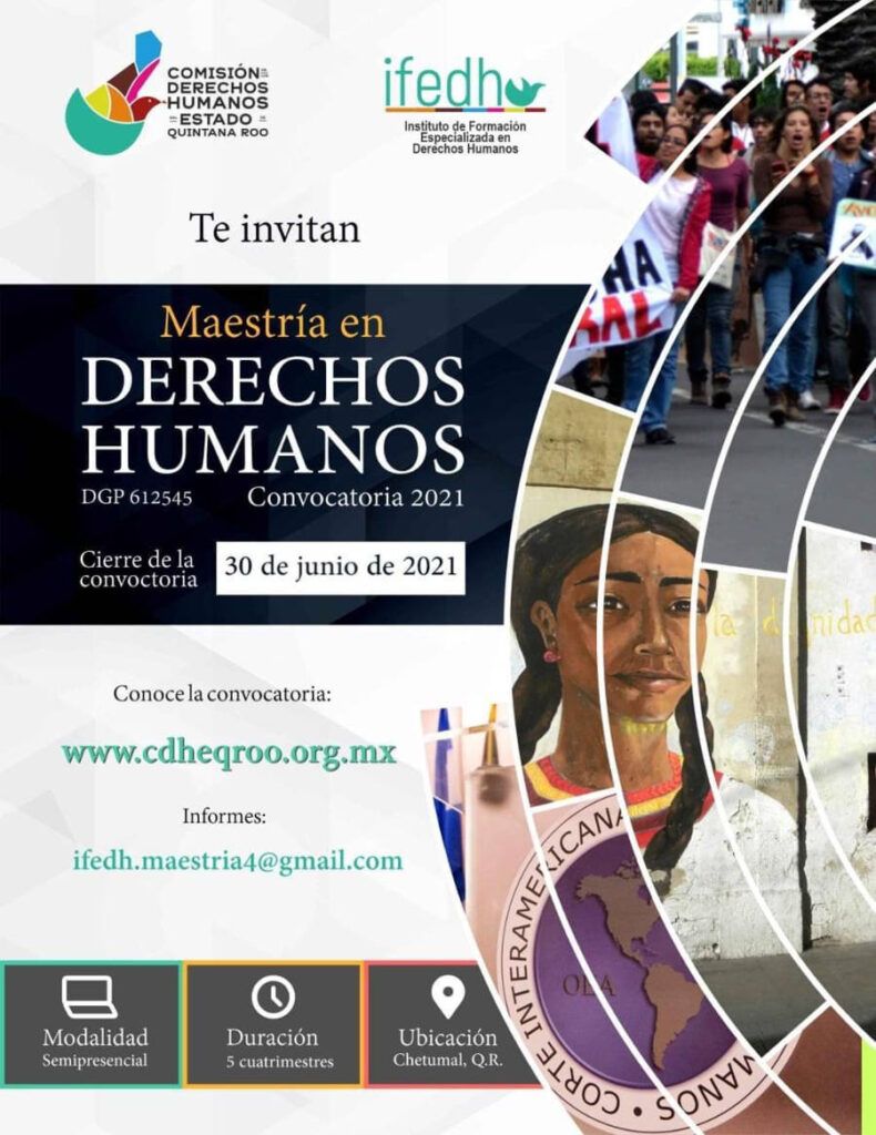 Habrá en Quintana Roo cuarta generación en maestría de Derechos Humanos
