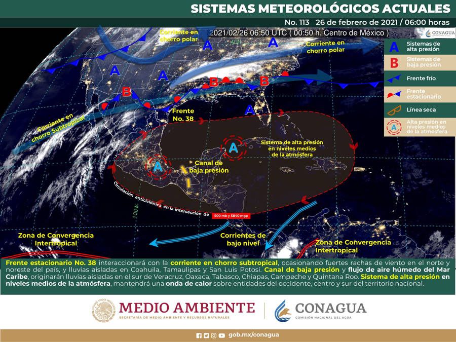 Canal de baja presión generará lluvias en Quintana Roo