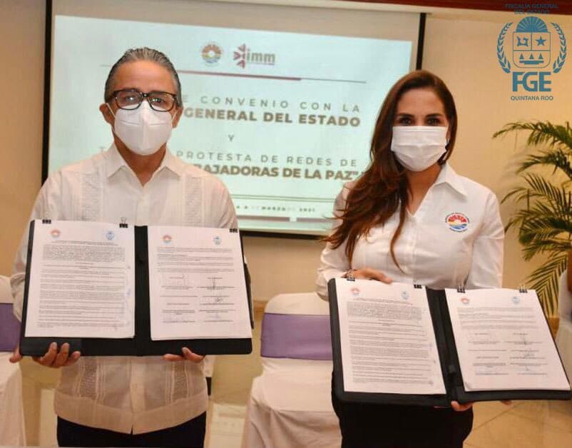 Fiscal y Mara Lezama firman acuerdo en materia de violencia de género