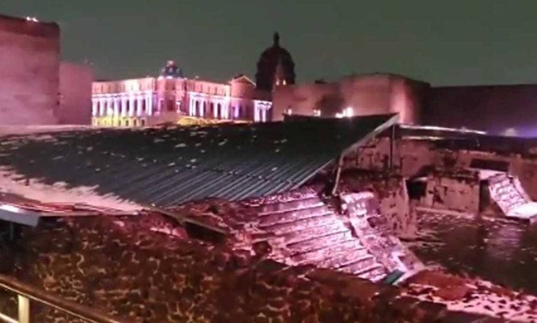 Reportan daños en Templo Mayor por granizada