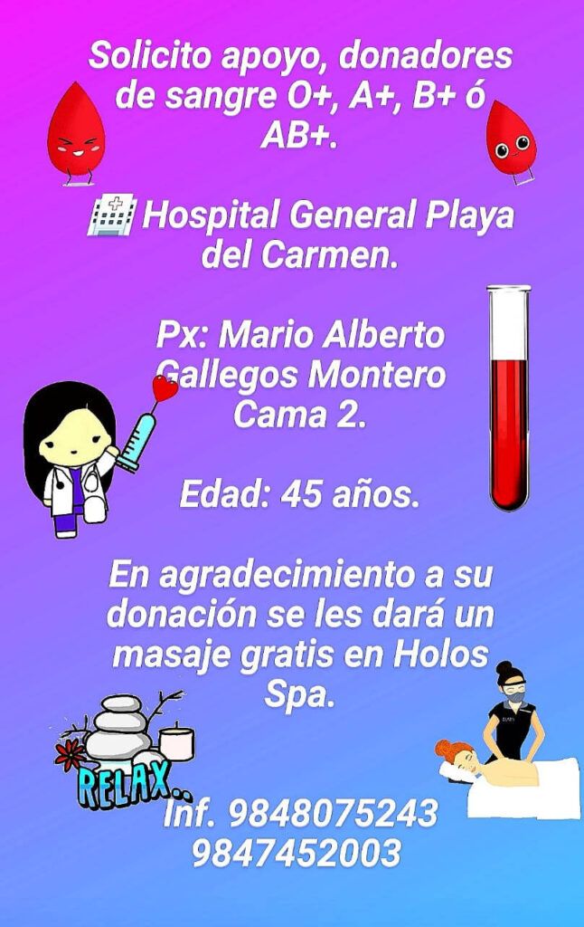 Solicitan donadores de sangre para Mario Alberto Gallegos