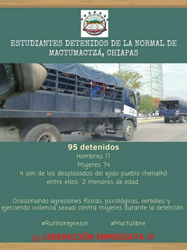 Exige Frayba liberación de 95 estudiantes de la Normal Rural Mactumatzá