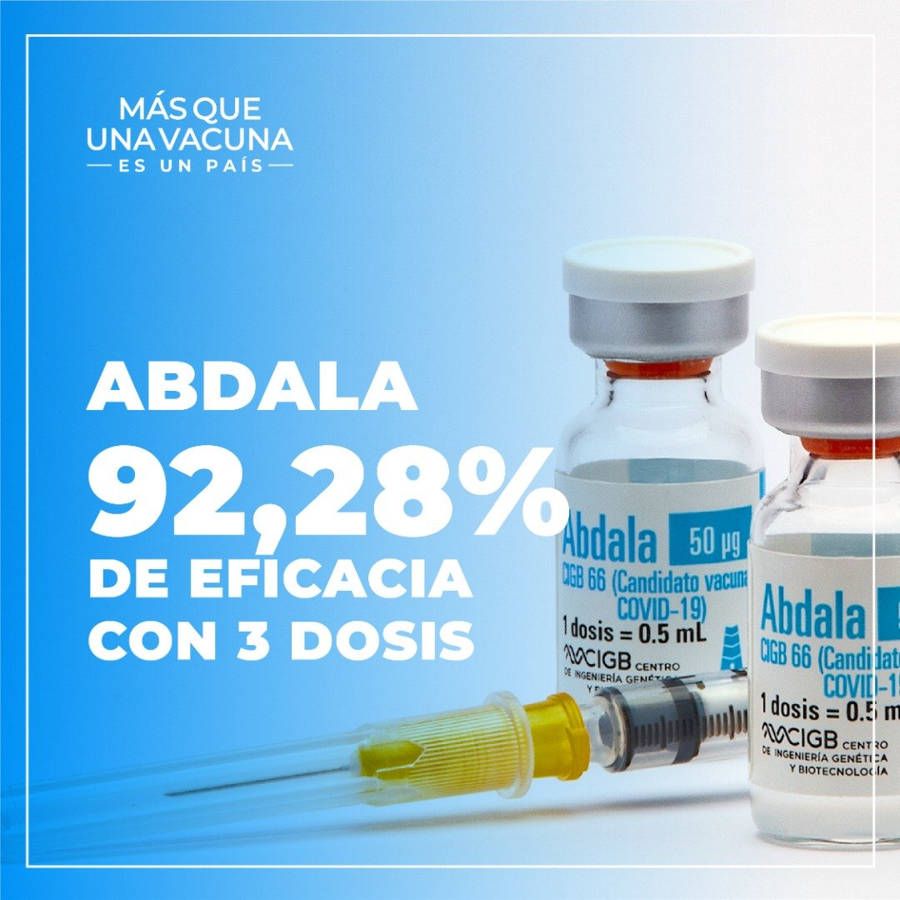 Vacuna candidata cubana tiene 92.28% de eficacia