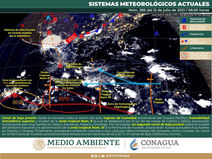 Se aproxima la onda tropical n° 10 a la península de Yucatán