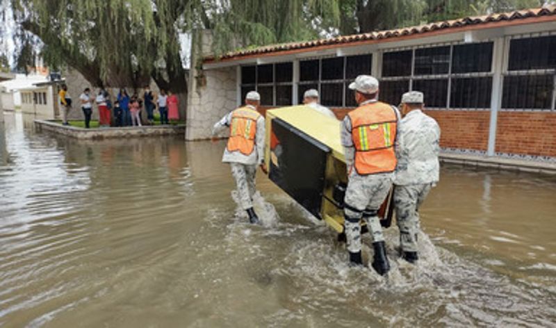 Aplica Guardia Nacional Plan GN-A por desbordamiento de río en Querétaro