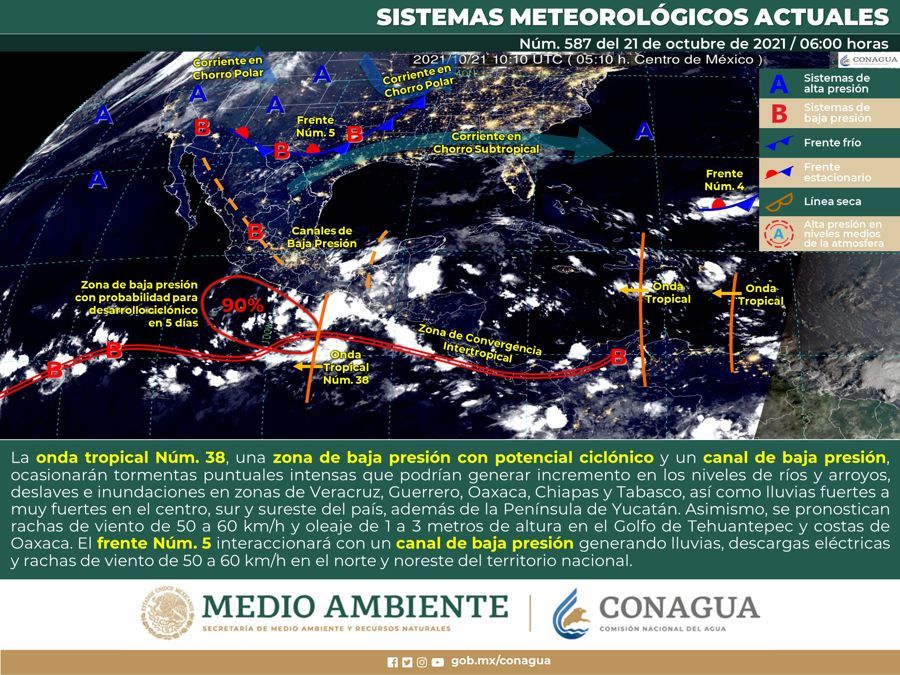 Posible formación de ciclón en el sur del país