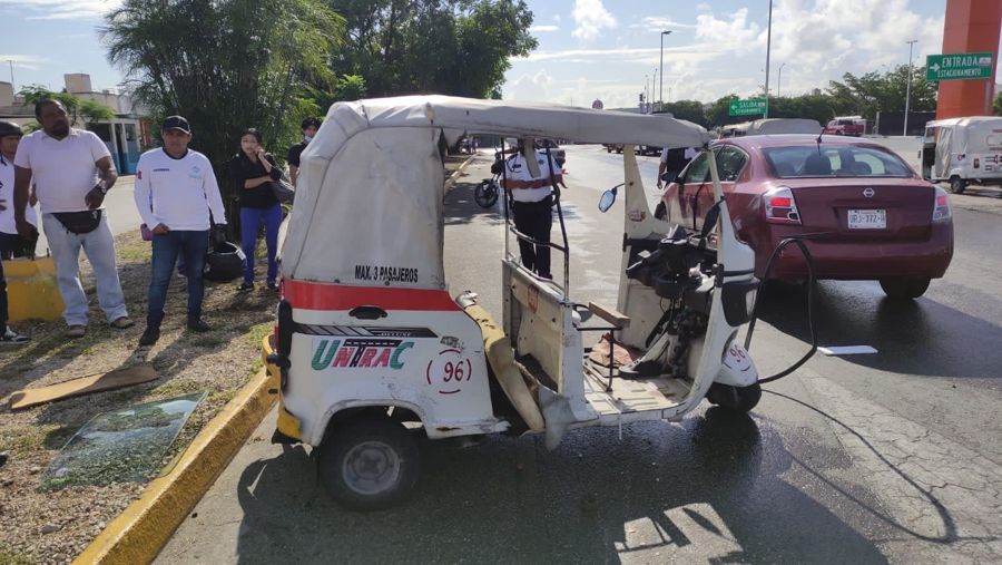 Mototaxista lesionado tras accidente de tránsito en Villas del Sol