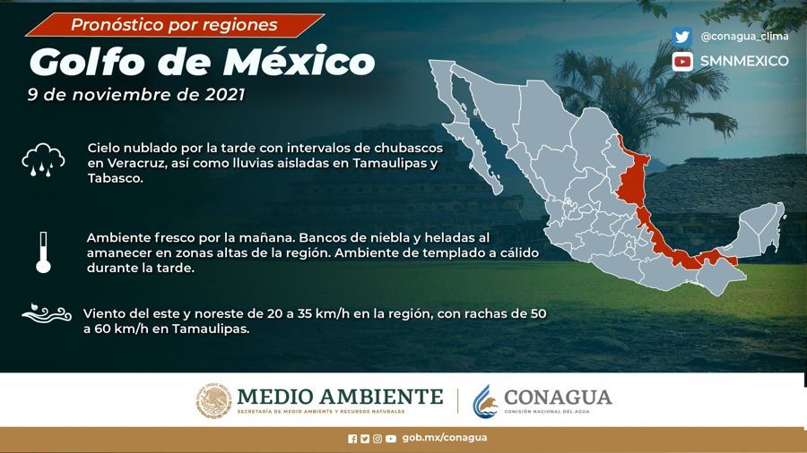 Continuarán las lluvias en la Península de Yucatán