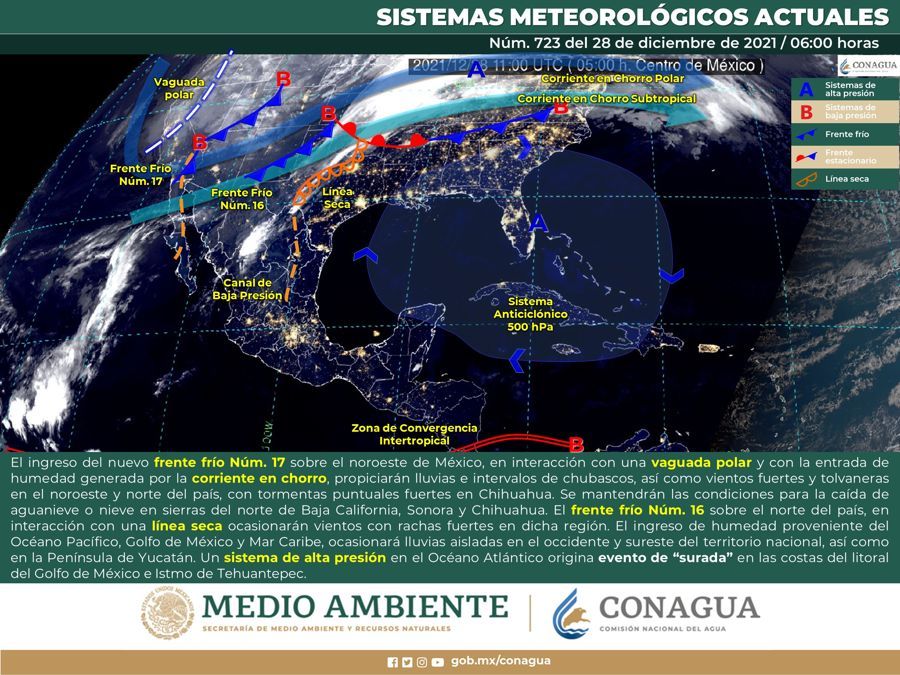 Continuarán las lluvias en el Mar Caribe y Golfo de México