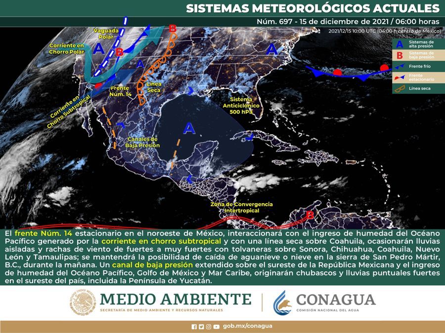 Lluvias fuertes para el sur de Quintana Roo este miércoles