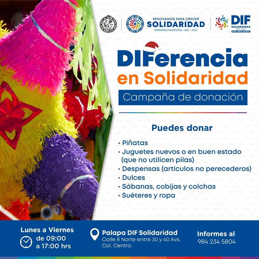 DIF Solidaridad inicia colecta de juguetes y cobijas a favor de los sectores vulnerables