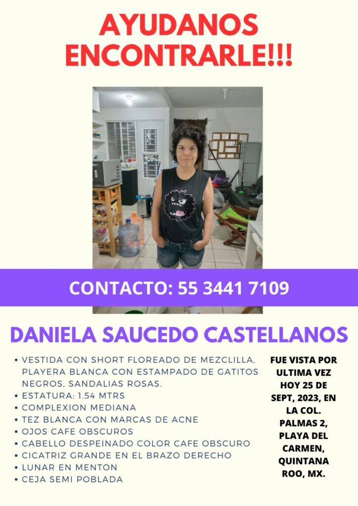 Solicitan ayuda para localizar a Daniela Saucedo Castellanos