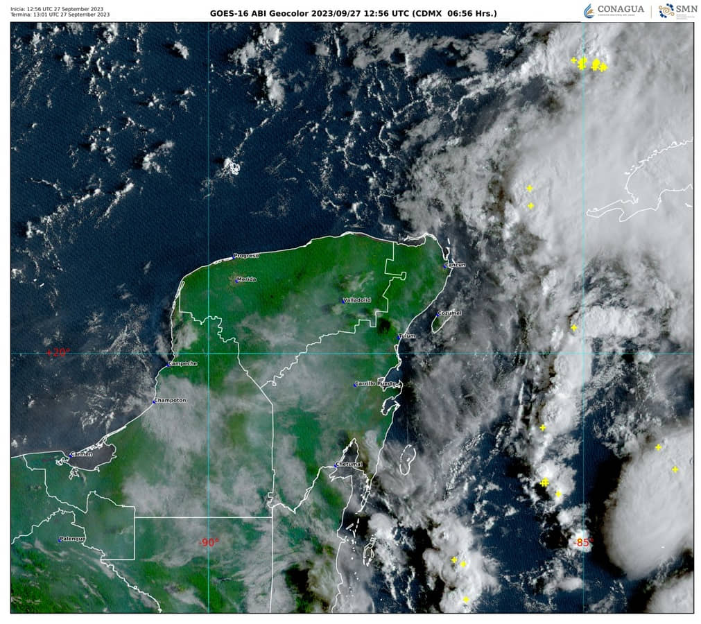 Este día llegará la onda tropical 28 a la Península de Yucatán