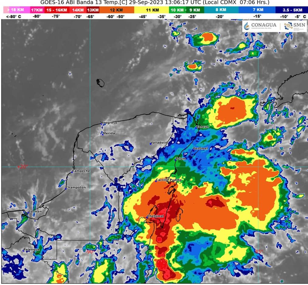 Pronostican lluvias muy fuertes para Quintana Roo