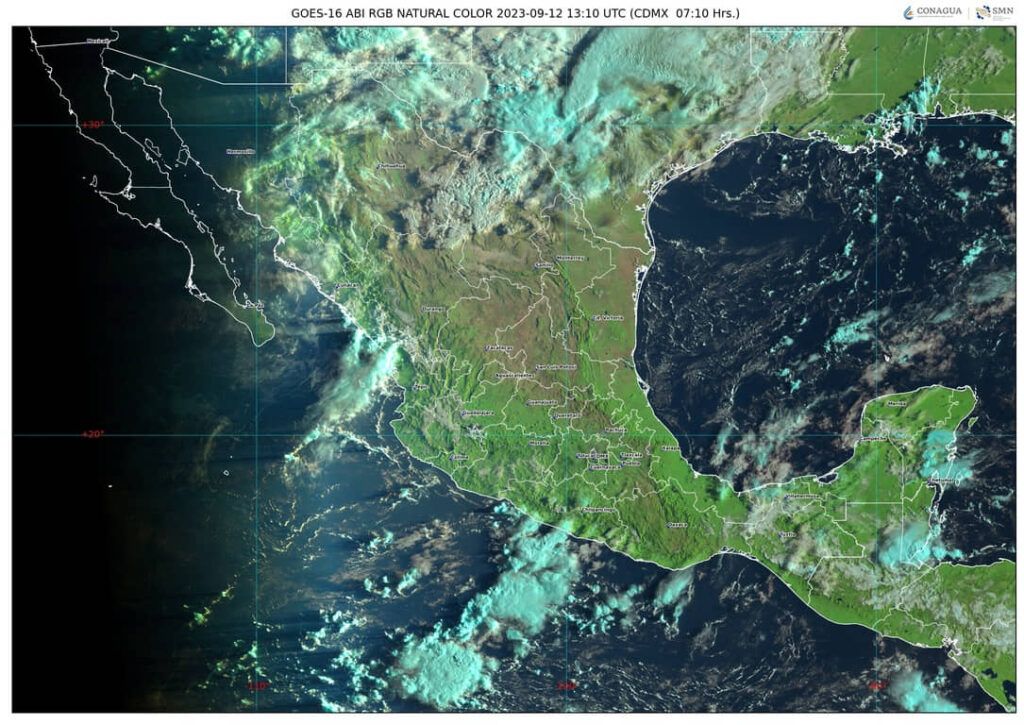 Lluvias y chubascos en el sur y la Península de Yucatán