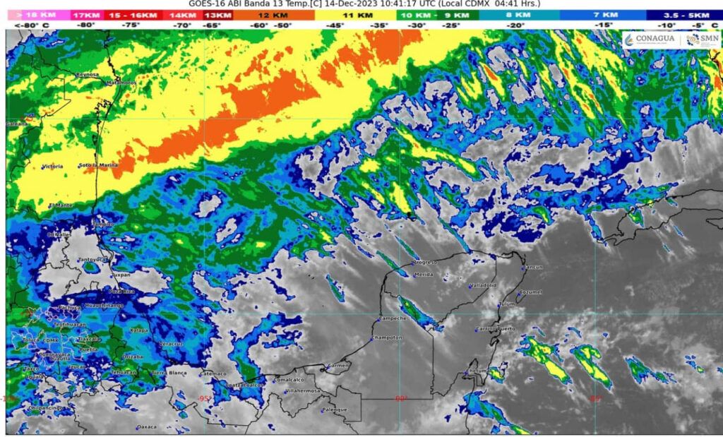 Frente frío 16 originará lluvias en Quintana Roo